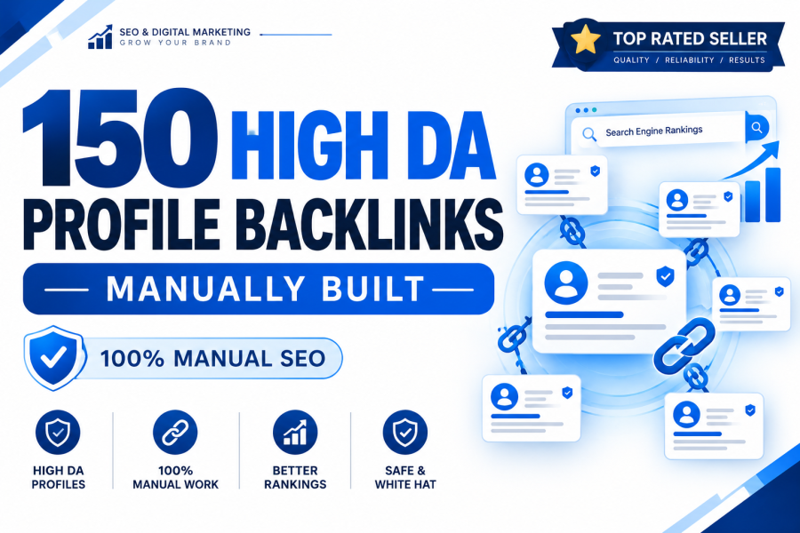 I will do 150 high da profile backlinks manually