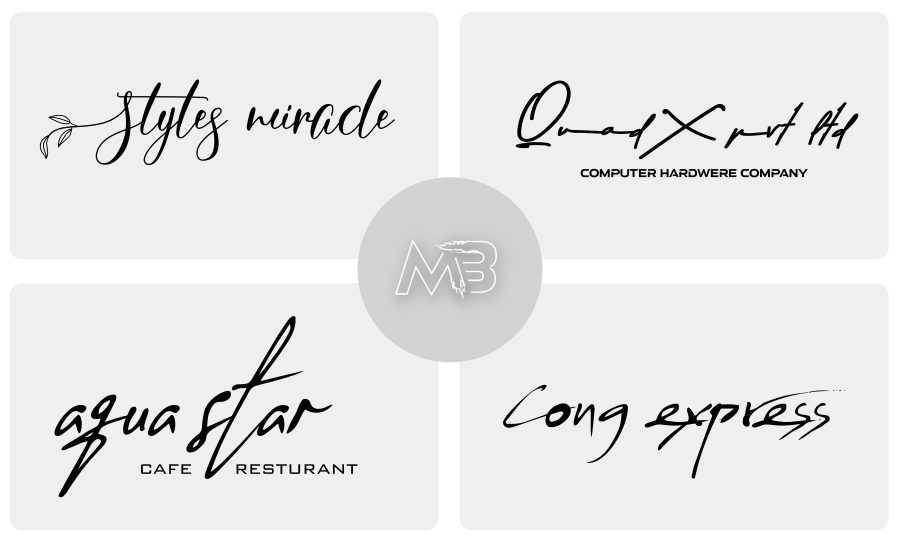 I will design handwriting , cursive , signature , handwritten logo