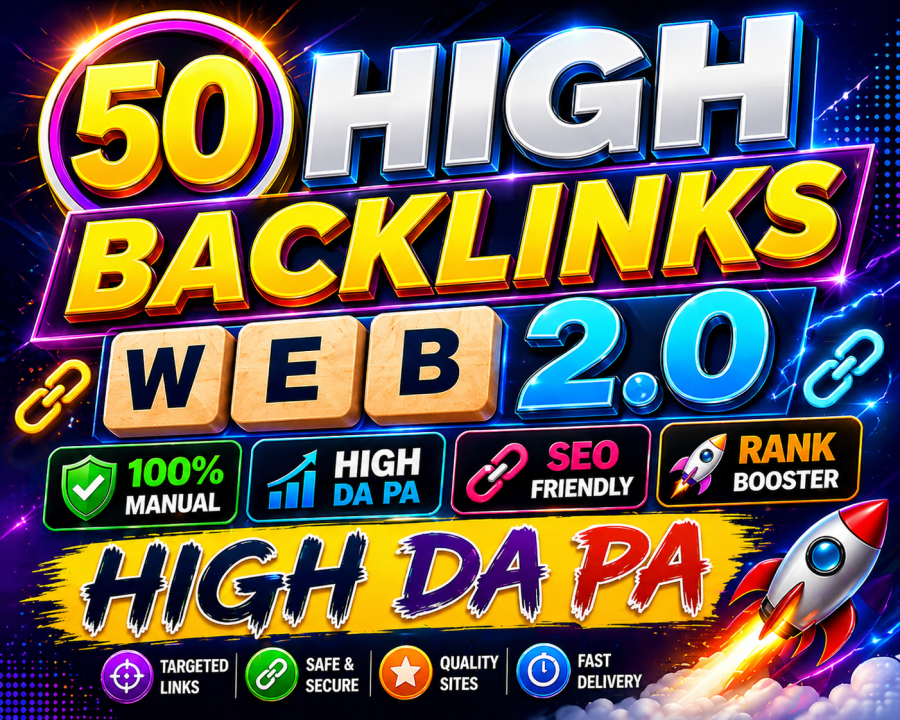 I will create 50 manual authority web 2.0 backlinks