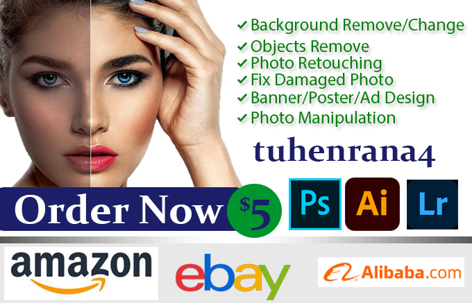 All kind of photoshop editing, image retouching in 4 hour
