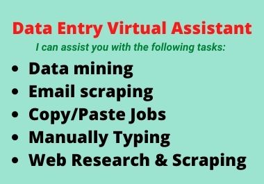 I will collect email lists address, excel data entry, data mining, scraping, virtual assistant