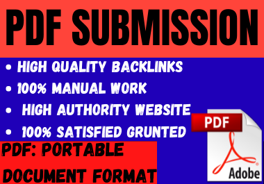 I will create 60 PDF submission manually High authority DA, PA manually linkbuilding High authority 