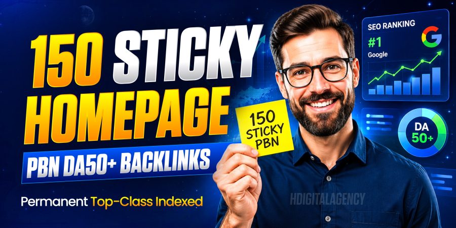 Make 150 Sticky Homepage PBN DA50+ Permanent Quick index Backlinks