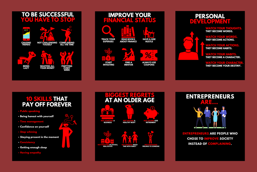 300 Business success tips infographics for instagram