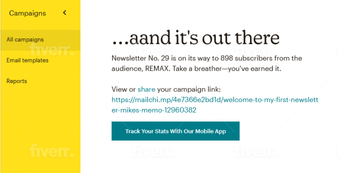 I will integrate mailchimp and setup mailchimp campaign