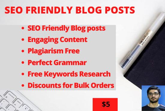 I will be your blog post writer and SEO article writer, content writing