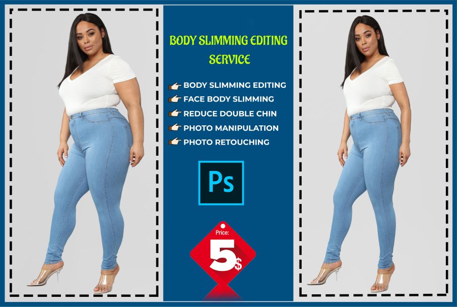 I will your body & face slimming, body reshape and body retouching smoothly