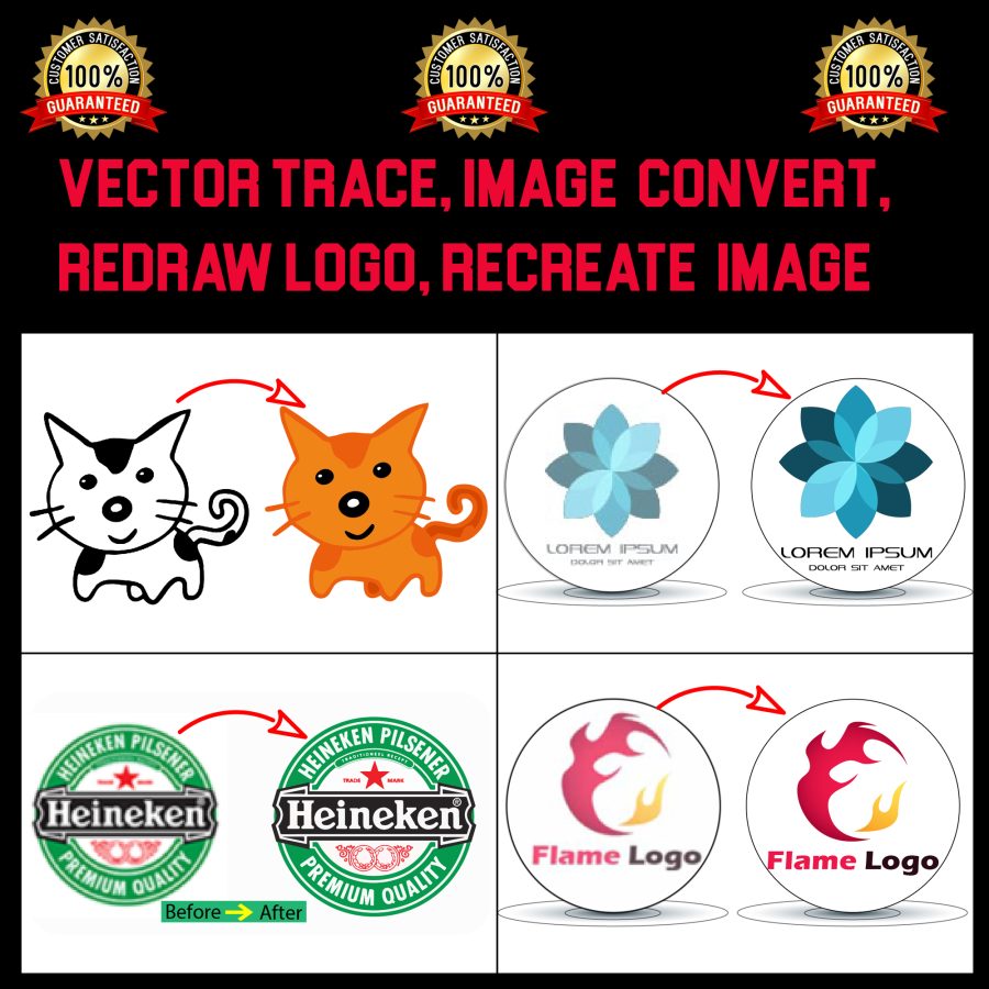 I can perfectly vector tracing, raster to vector, redraw logo or image