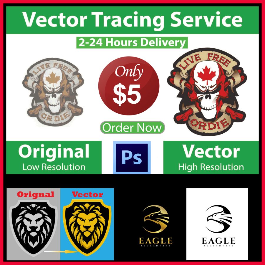 I can perfectly vector tracing, raster to vector, redraw logo or image