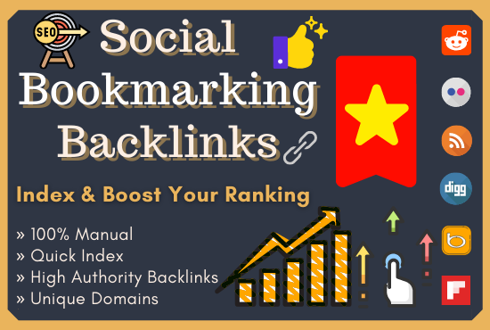 I Will Manually Do 50 High Quality Social Bookmarking Backlinks On High Authority Websites