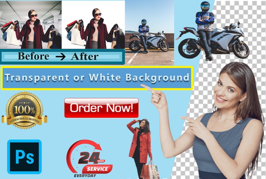 I will remove transparent or white background for any 10 images