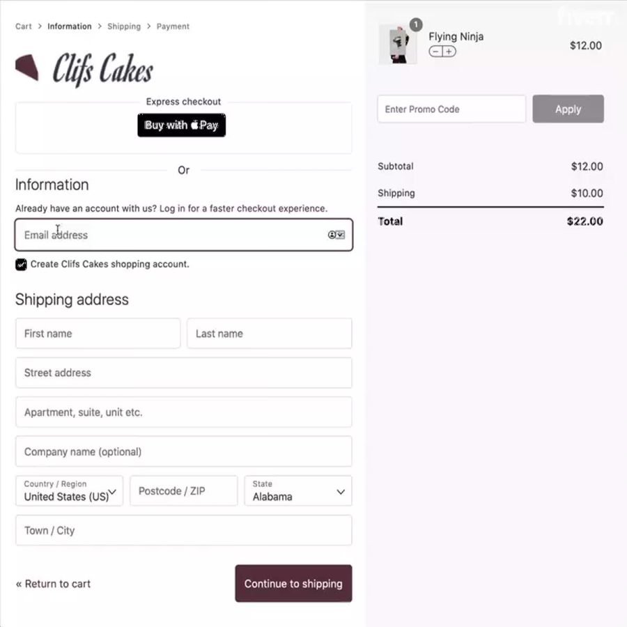 I will do checkout page for woocommerce like shopify