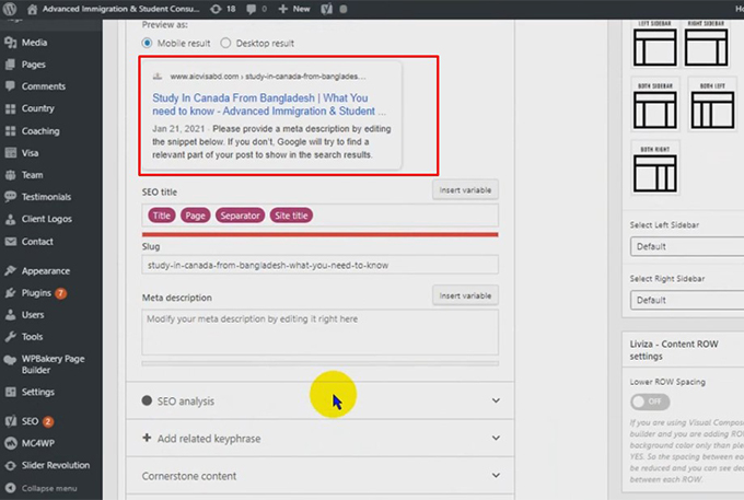 I will seo full package of wordpress website
