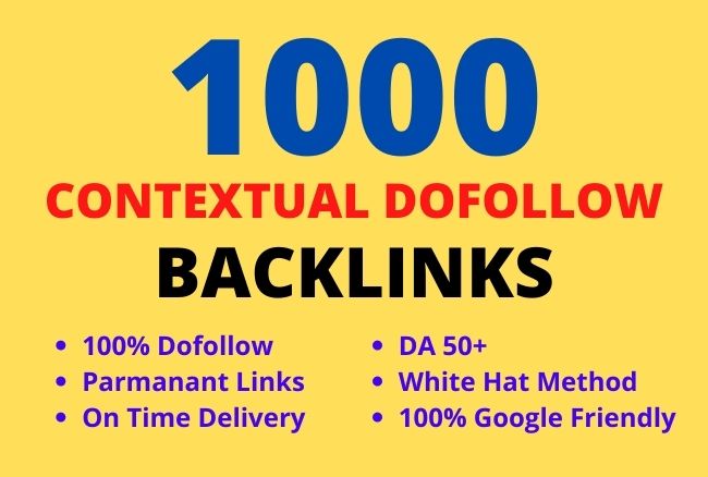 Build 1000 white hat SEO contextual dofolow backlinks 