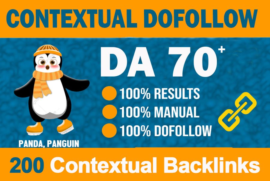 High DA Upto 200+Contextual Backlinks for Higher Ranking 