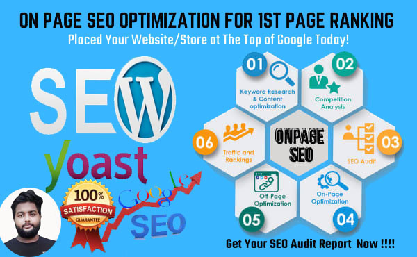 I will do wordpress yoast SEO on page optimization, images alt tags and schema markup