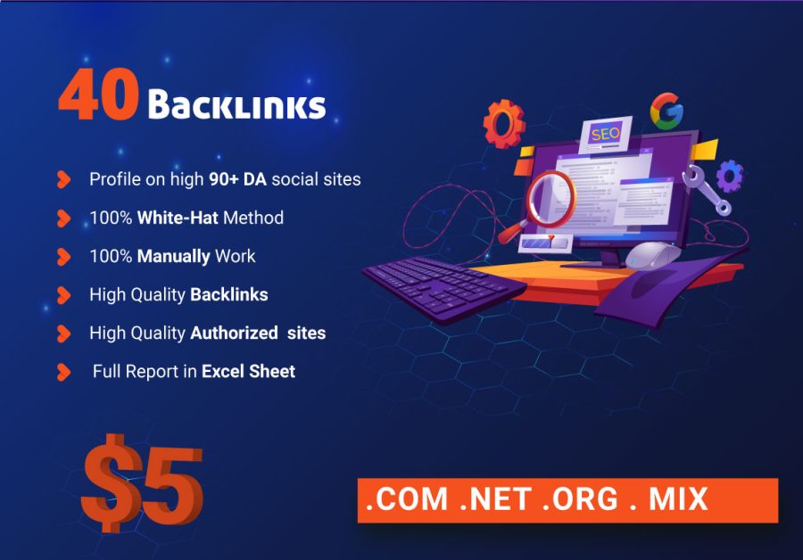I will provide 40 high manually profile backlinks for google ranking