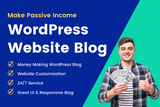 I will make passive income WordPress website blog, affiliate store