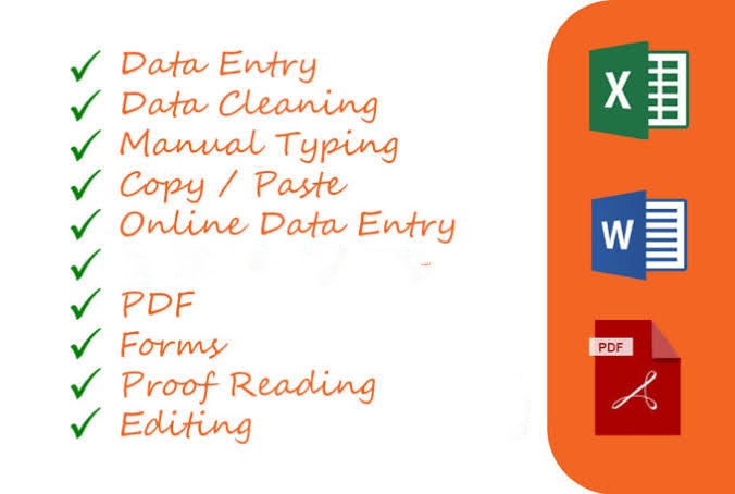 Copy paste, typing, Data entry