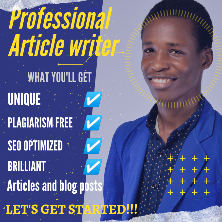 I'm a professional article writer, and I'll write a unique and SEO optimized article for you 