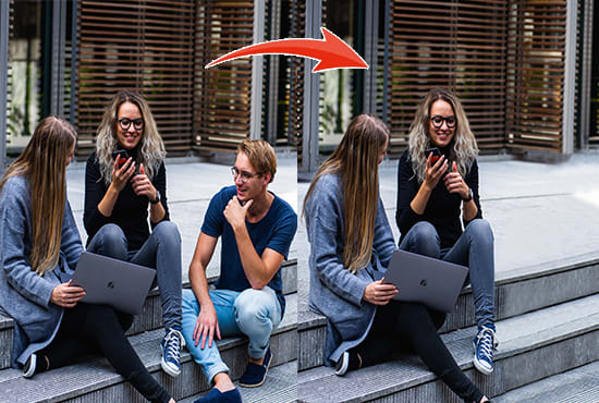 I will remove unwanted object, person from 35 photos