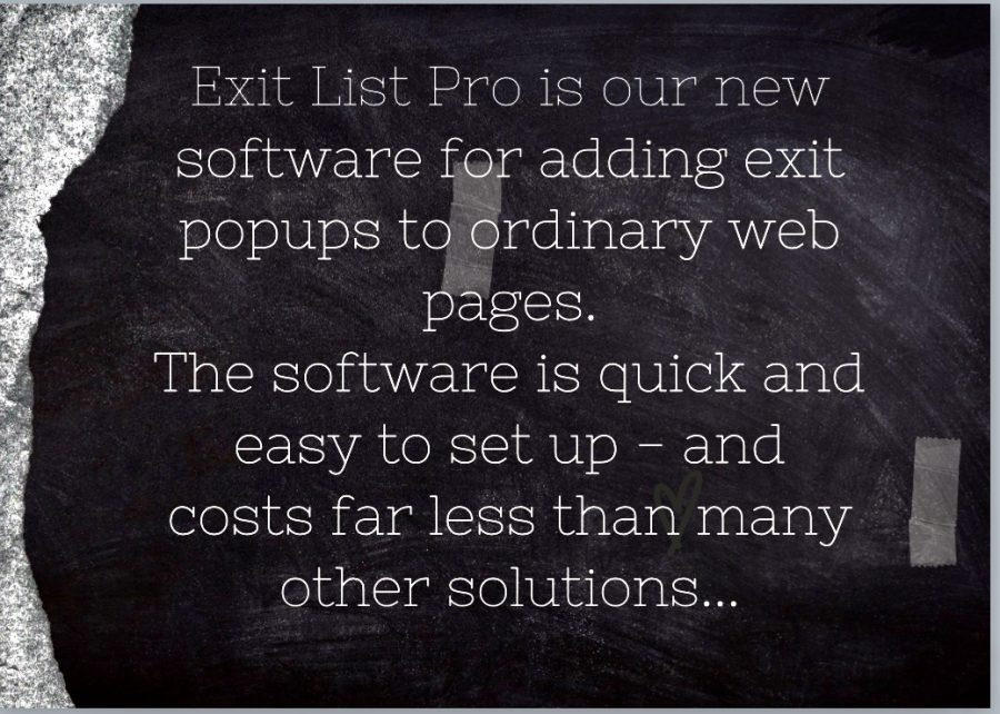 Exit list pro, add powerful exit pop up to web page