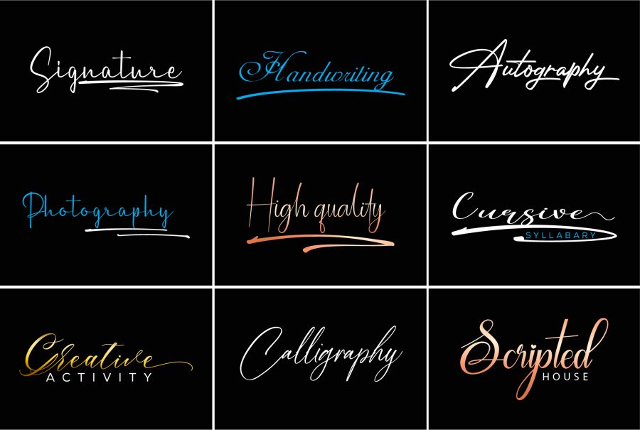 I will design fast handwriting, scripted, cursive, signature logo
