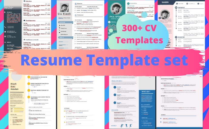 300+ Resume Template Bundle - Resume set 