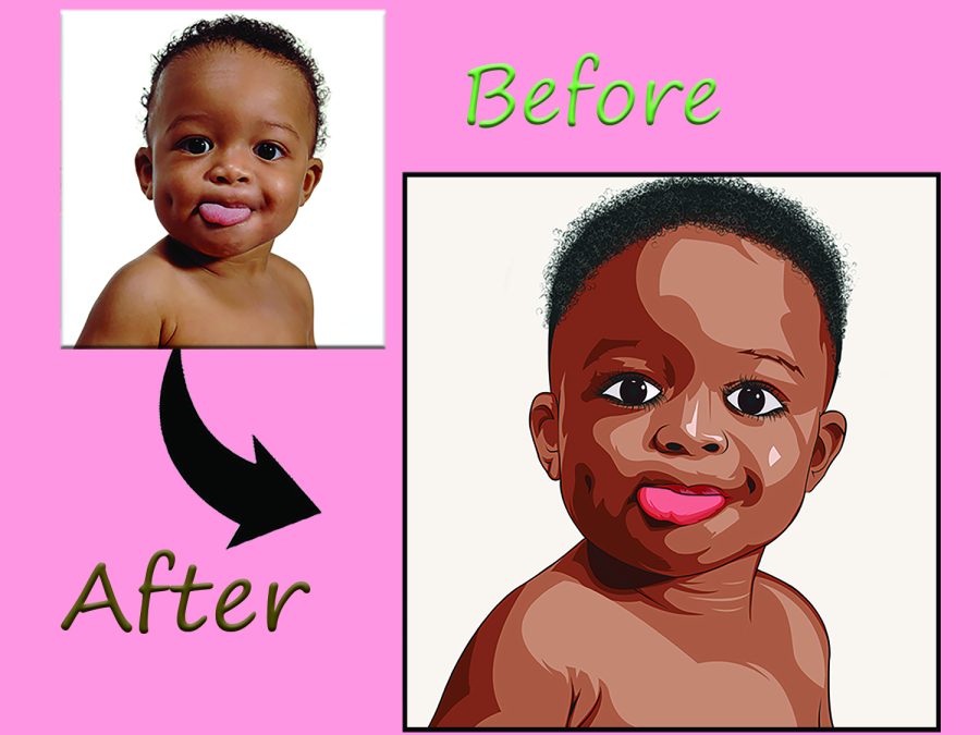 I will create realistic cartoon vector portrait from your photos