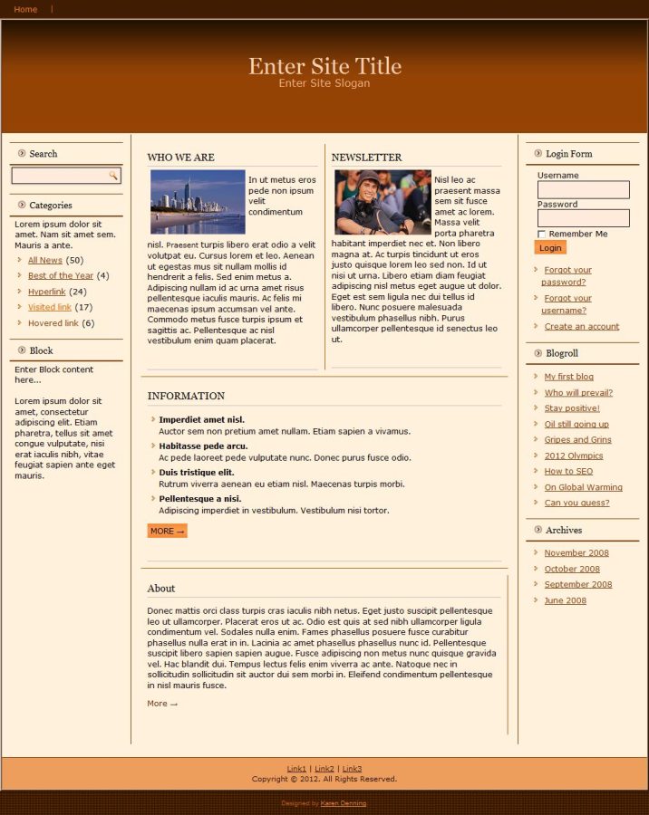 I will provide 6 RESPONSIVE MAGAZINE STYLE WEB TEMPLATE PACK.