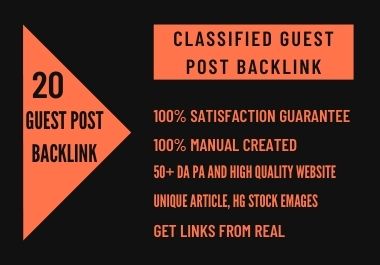 Published 20 High Quality Guest Post on DA 60+ Website SEO Backlink 