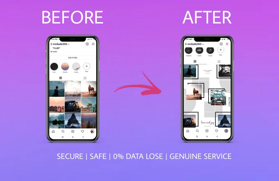 I will create stunning instagram puzzle feed with your 6 images