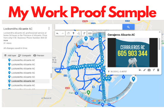 Manual 550 Google maps Citation for local SEO and google my business page local citation