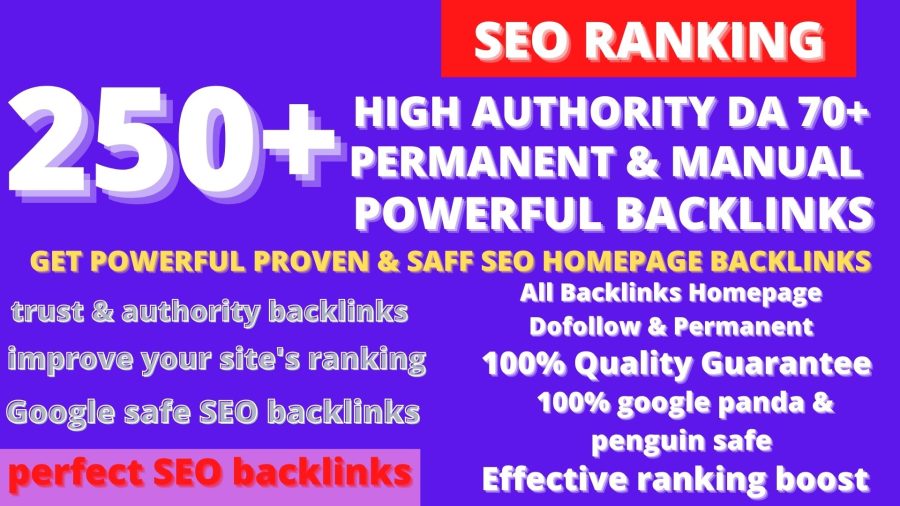  Extreme 250+PBN Backlink in your website hompage with HIGH DA/PA/TF/CF with unique website