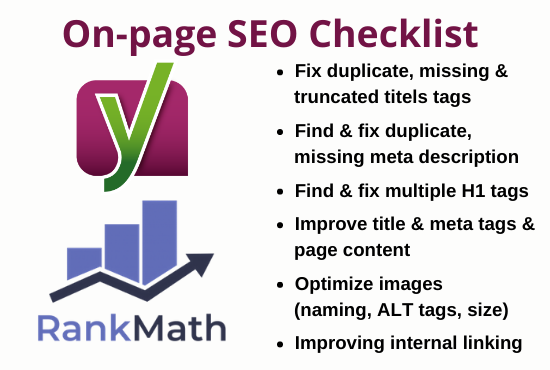 I will do on page SEO optimization using Yoast Rank Math for wordpress websites
