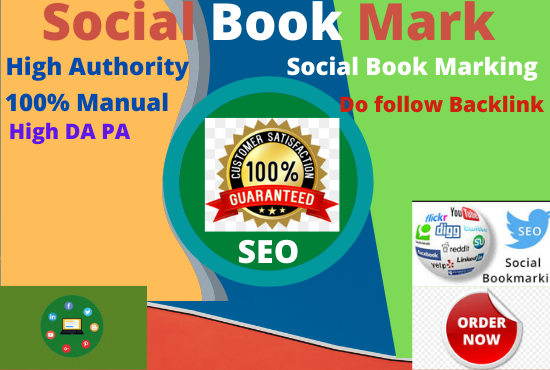 80 Social Bookmark Dofollow backlinks High Authority manual permanent high da webite 