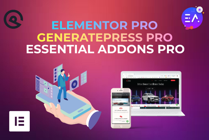 I will install Elementor Pro, Generate Press Pro & Premium plugins