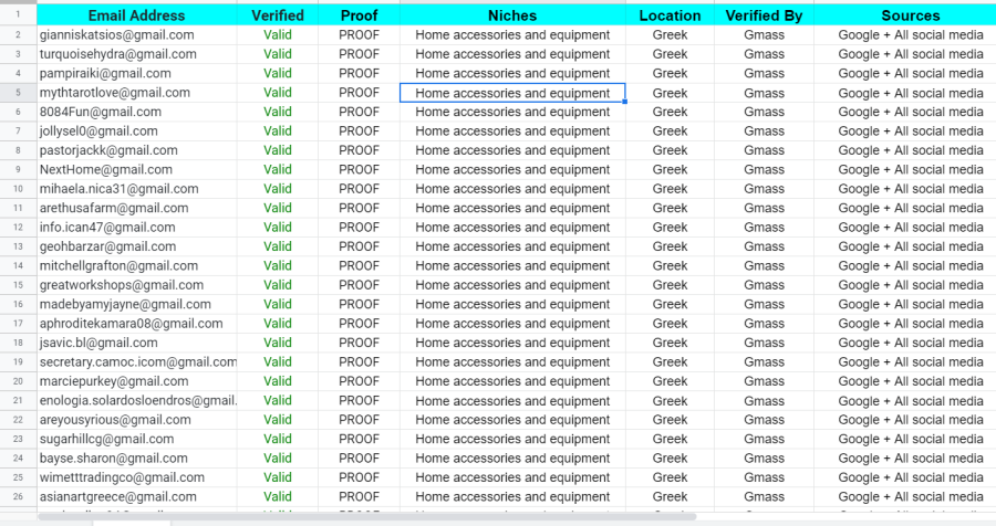 I will give you 3k niche targeted valid email list