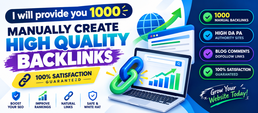 I will provide you 1000 Manual Dofollow Comment SEO Backlinks on High DA PA Authority low S