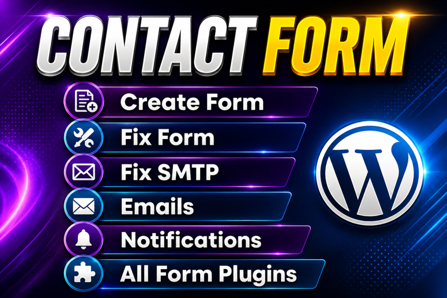 I will create or fix wordpress contact form, fix smtp error, email notification