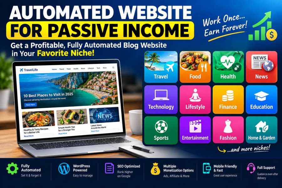 I Will Build a Fully Automated Website for Passive Income