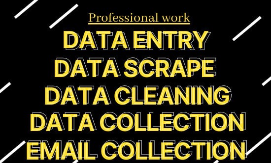 I will do all data entry jobs, data scraping and email collection