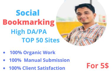  50 social bookmarking on high DA backlinks.