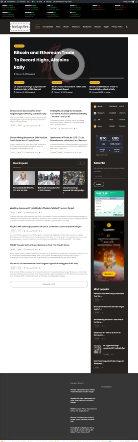 I will build passive income automated cryptocurrency bitcoin news autopilot website