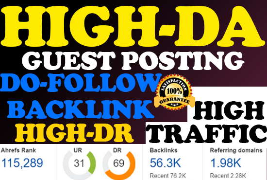 I will do guest posting, guest post da 90 plus high da guest post