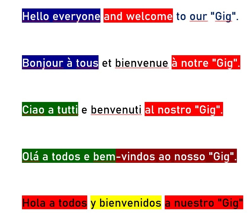 Translations in 1 day. Translation of your English texts into Spanish, French, Portuguese and Italia
