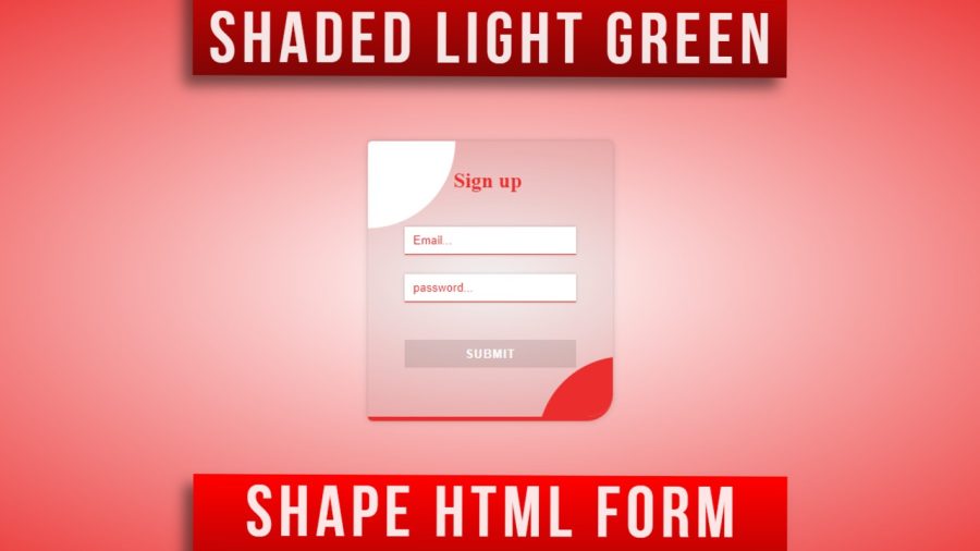 Transparent light red html form template