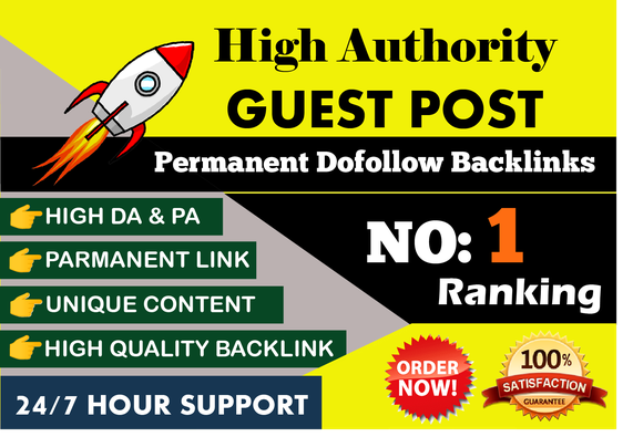 Write and Publish High Authority website10 Guest Posts unique article on the permanent backlinks