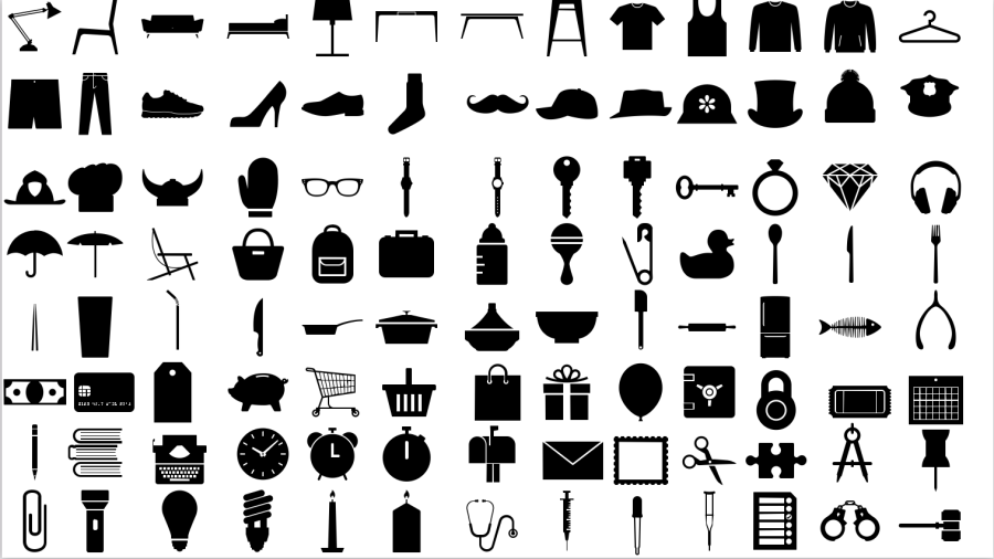 Black Emojis, object emojis, for UI design or to use in messages 