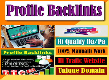 Manual 80 High DA + GOV Profile Backlinks+ 500 WIKI backlinks to get google Ranking improves